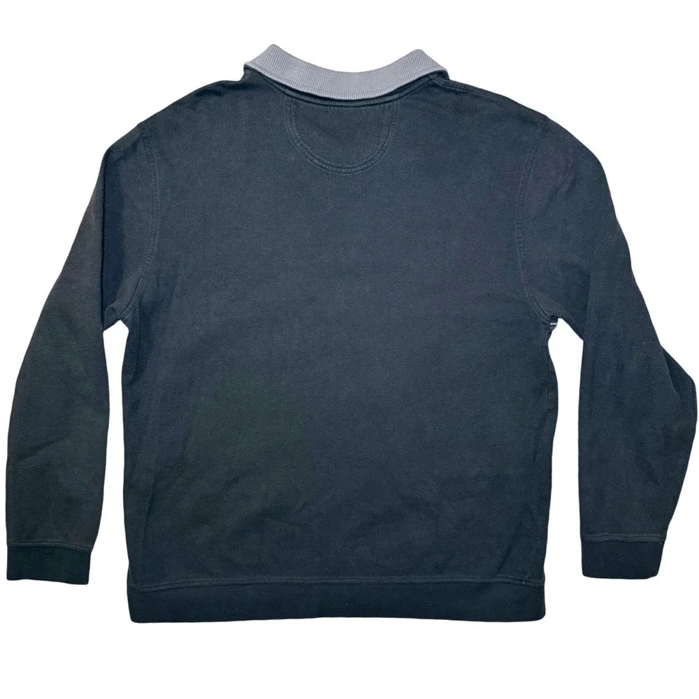 Vintage Y2K Men's XL Quarter Zip Pullover Grunge Skate Horizontal Minimal Stripe